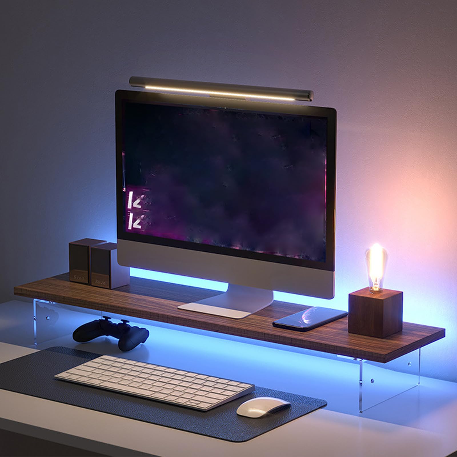 Monitorständer aus Holz, PC-Bildschirmerhöhung, Schreibtisch-Monitorhalter, ergonomischer Computer-Bildschirm, Erhöhung, Laptop-Ständer, Büro-Schreibtischzubehör für eine bessere Körperhaltung