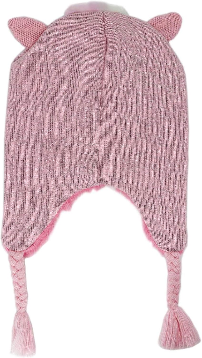 Miniatura 3 de Gorro de unicornio de invierno para niñas y niñas con purpurina brillante y forro polar con forro polar