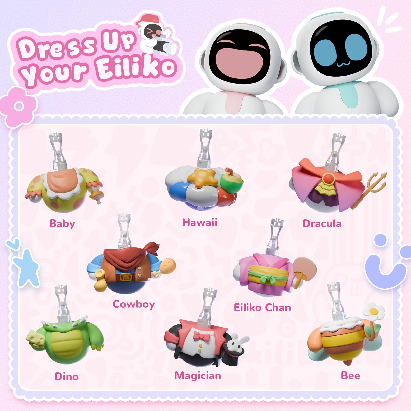 ENERGIZE LAB Eiliko Pink - Portable Eilik Robot with AI, Fun