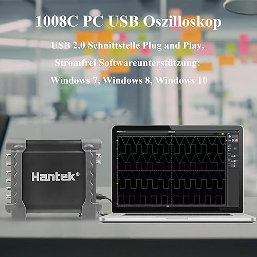 Vista 18 de Hantek Osciloscopio digital de diagnóstico automotriz de la PC USB 8CH 1008C/DAQ/generador programable
