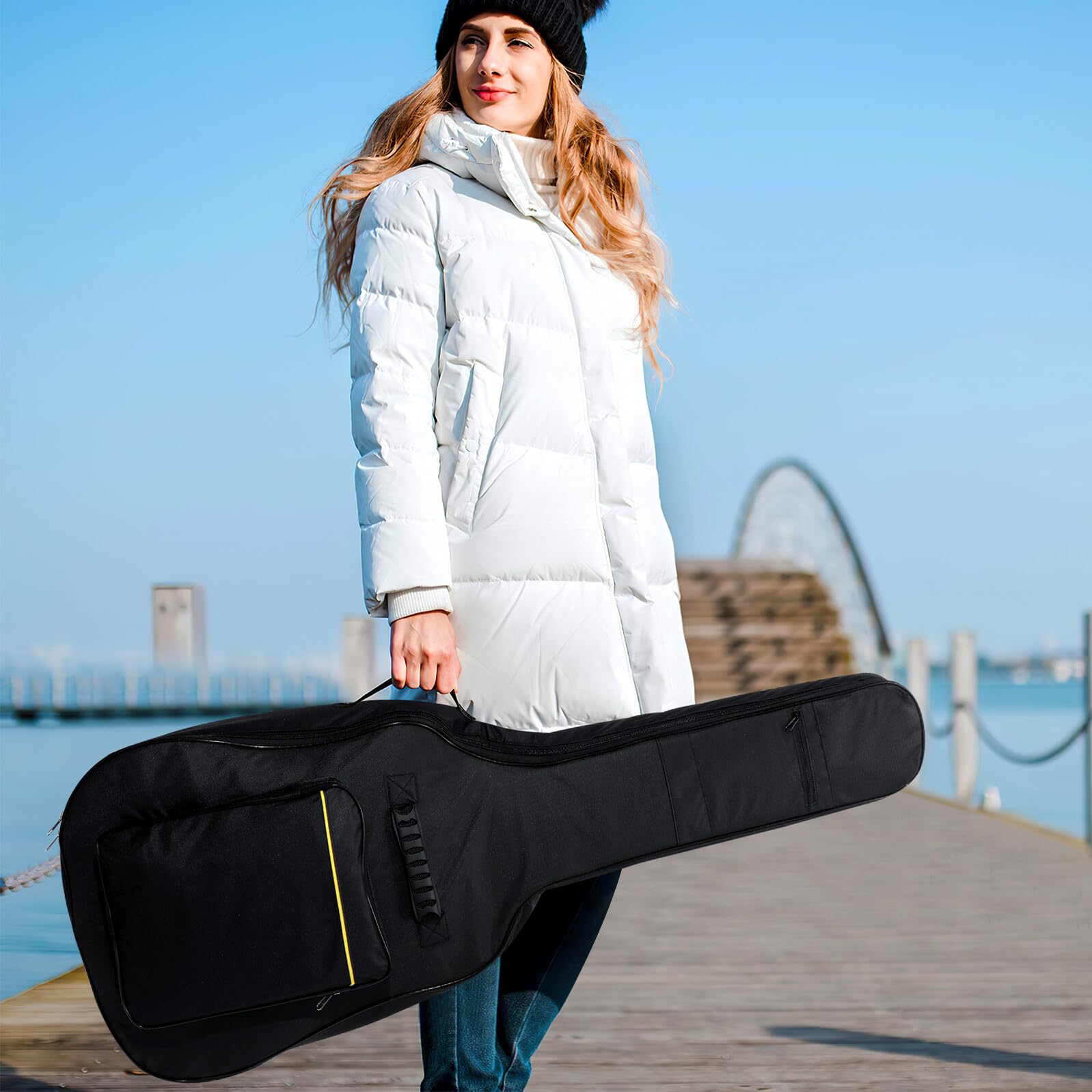 SHOWERORO Rękaw ochronny gitary akcesoria na gitarze akustyczne obudowa gitarowa Torba gitary akustycznej Guitar Holder Przechowywanie gitarowe Losowy Kolor