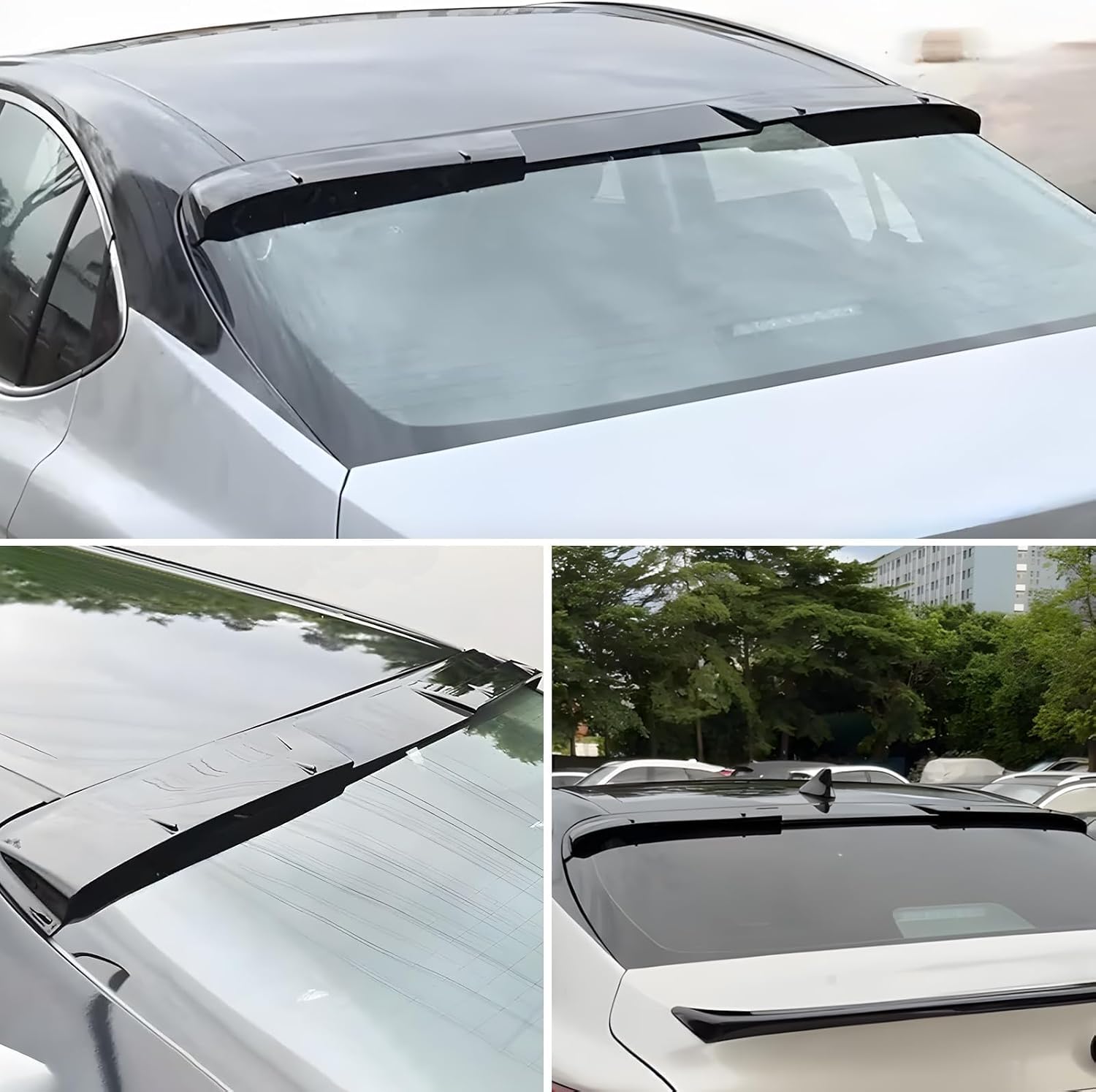 Rear Window Roof Spoiler Fit for 2018-2024 Toyota Camry LE SE XSE XLE Hybrid TRD, M Style Tail Wing Glossy Black