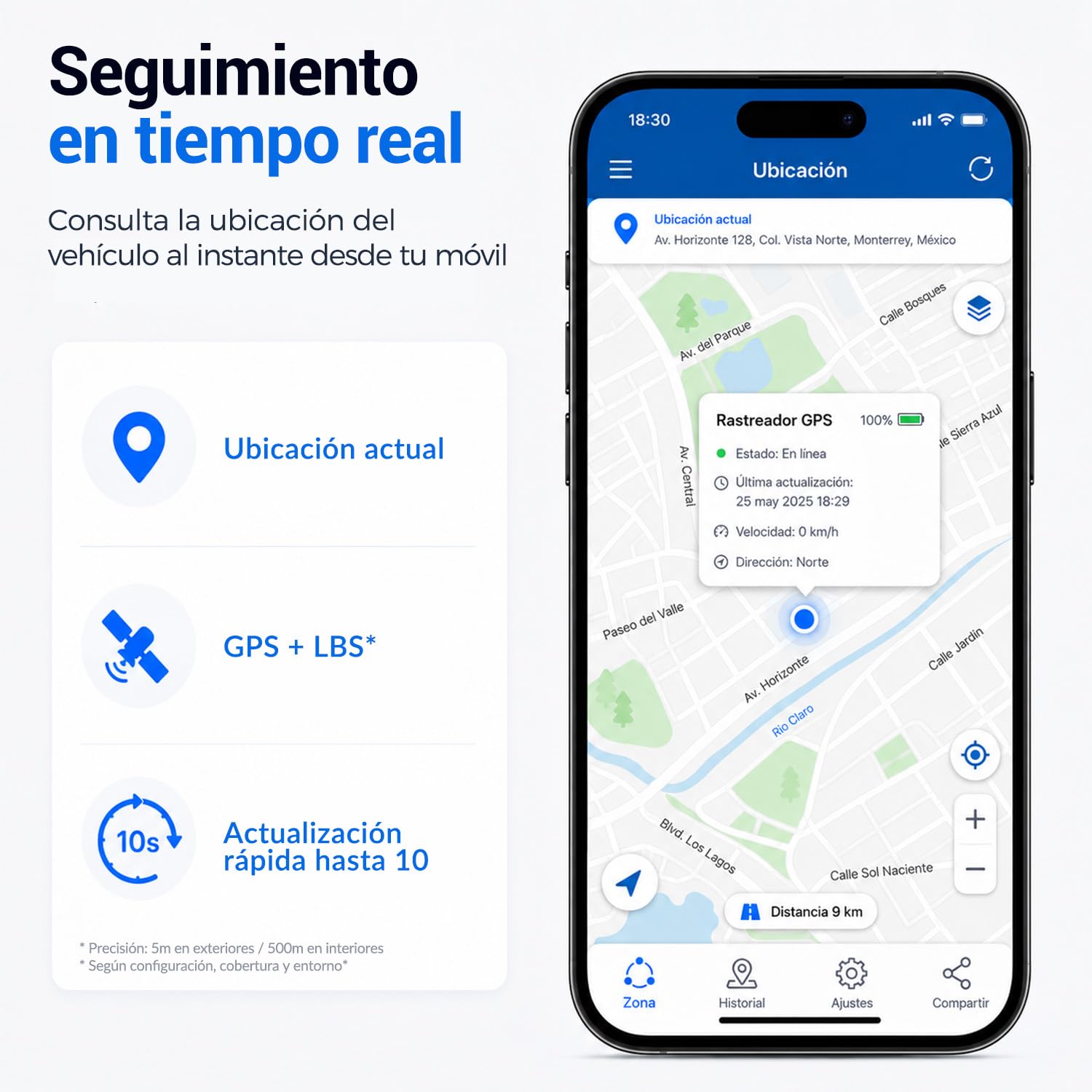 localizador GPS para Coche TK905,rastreador GPS con Potente Dispositivo magnético Aplicación Gratuita para automóvil/Motocicleta/Barco 90 días de Tiempo en Espera