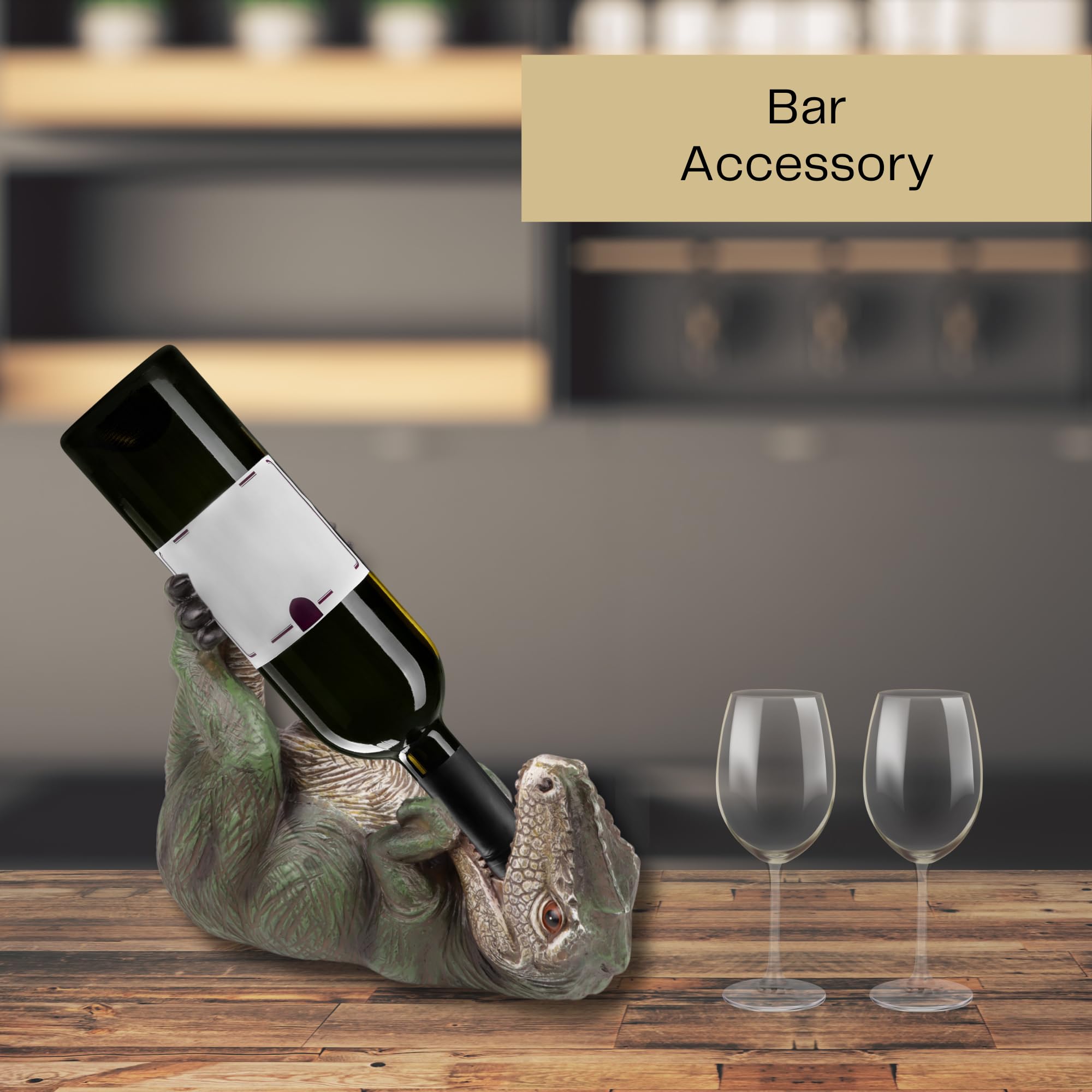 Amazon｜Needzo ジュラシック恐竜ワインボトルホルダー、グリーン樹脂T