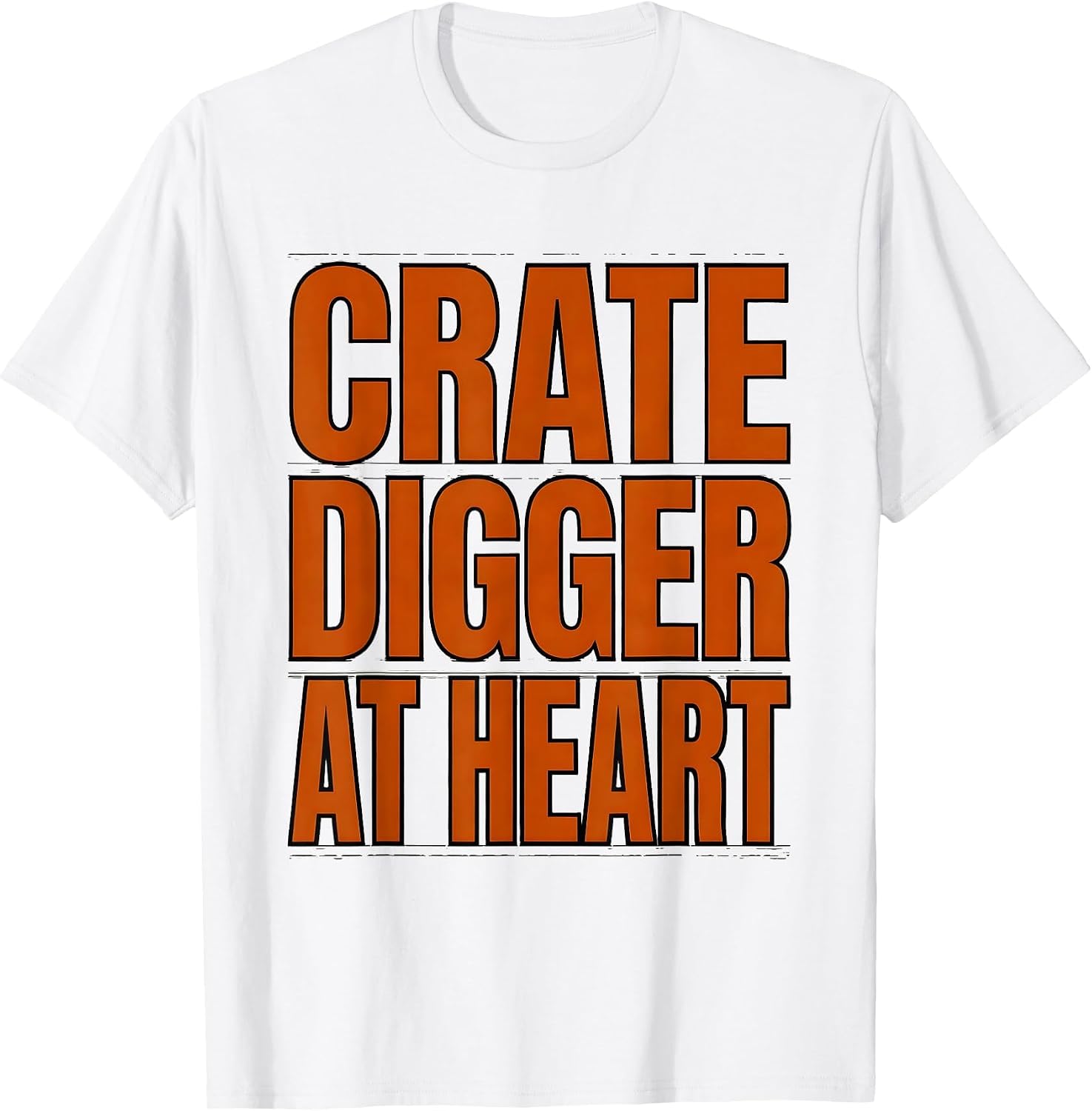 Men's Crate Digger At Heart Retro Vinyl Record Collector Music T-Shirt image 3