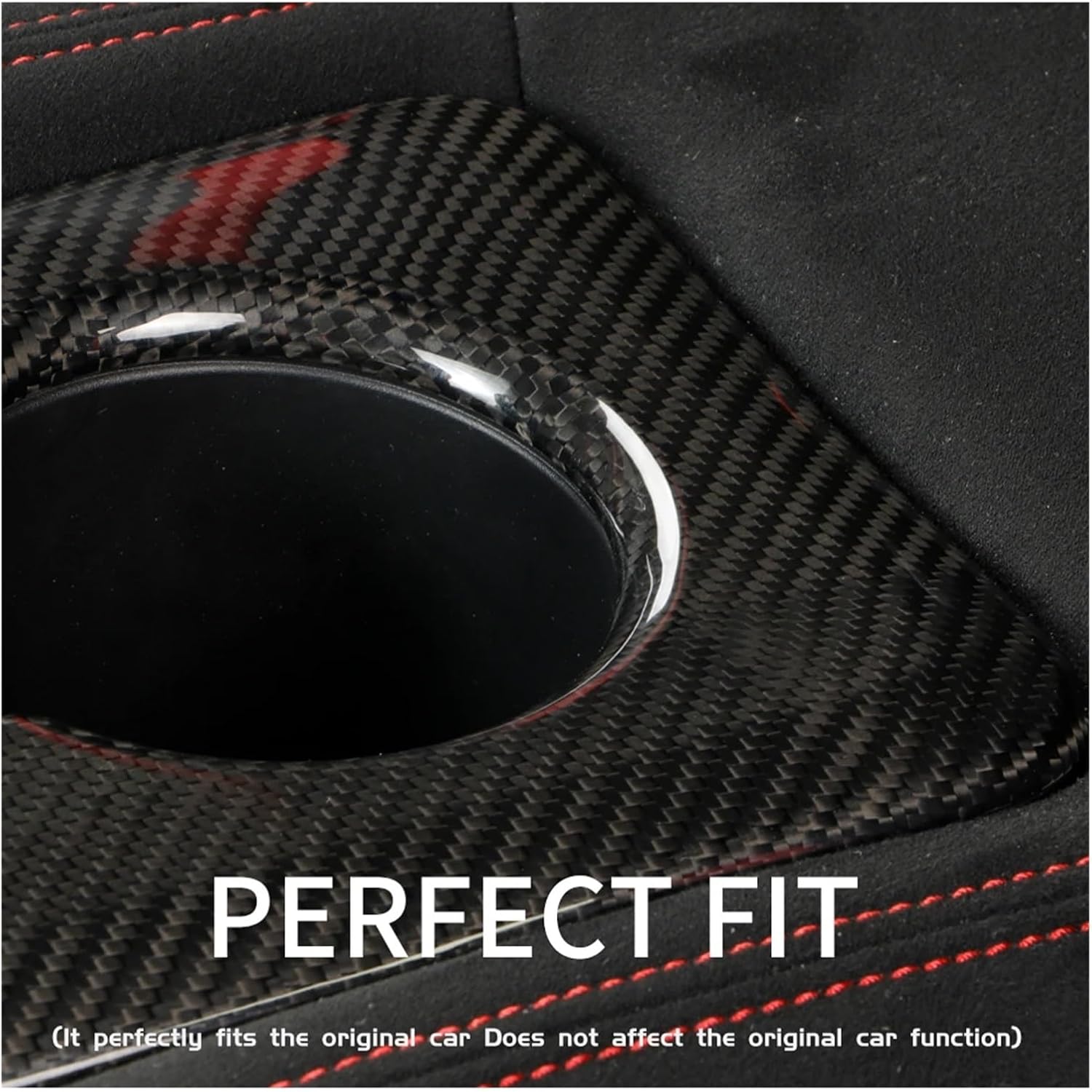 Carbon Fiber Rear Seat Water Cup Slot Decorative Cover Compatible with 11th Gen Type R FL5 (2023) Typer Back Holder Panel(Bright Black)