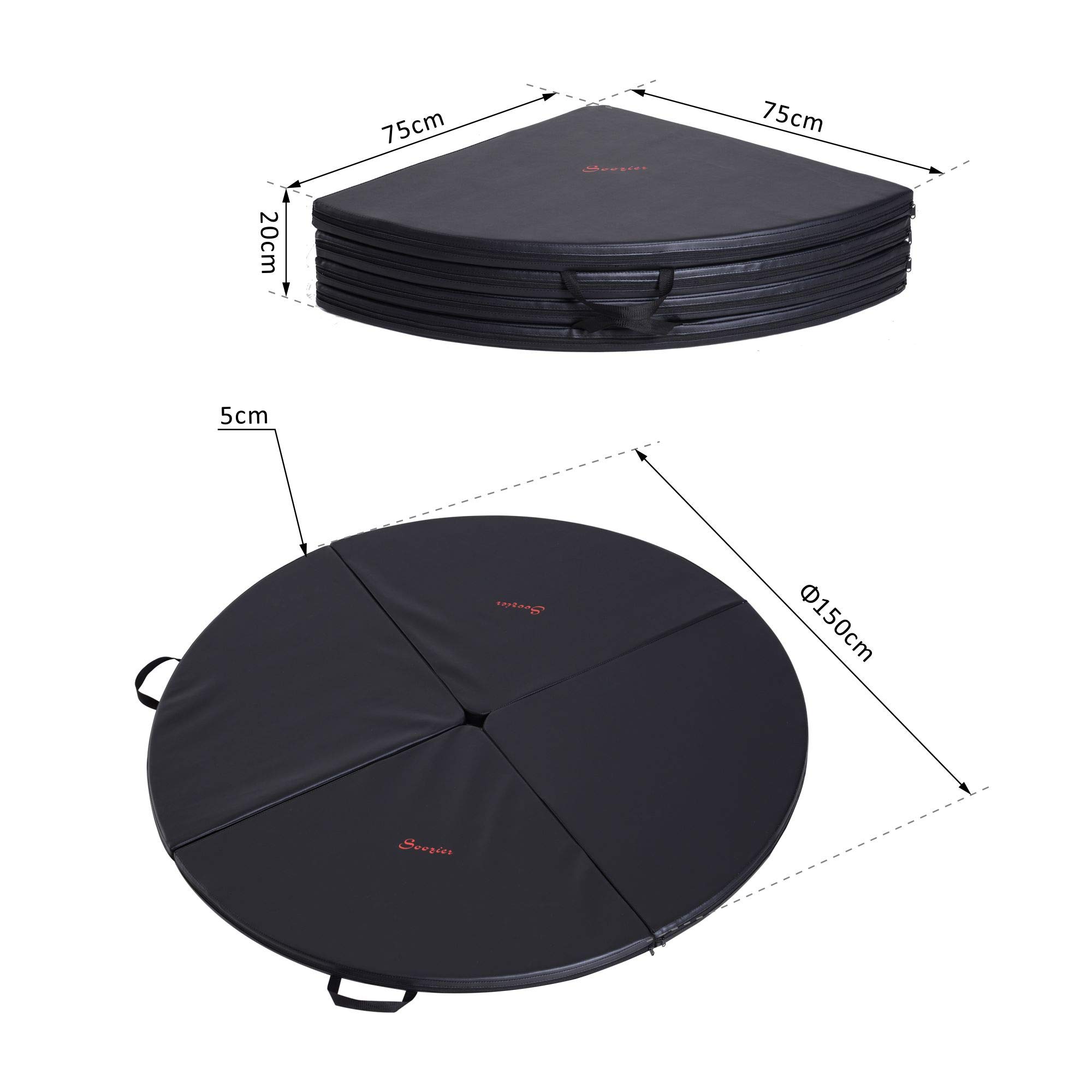 HOMCOMColchoneta de Pole Dancing Amortiguadora Plegable para Entrenamiento de Seguridad con Barras 5cm de Grosor