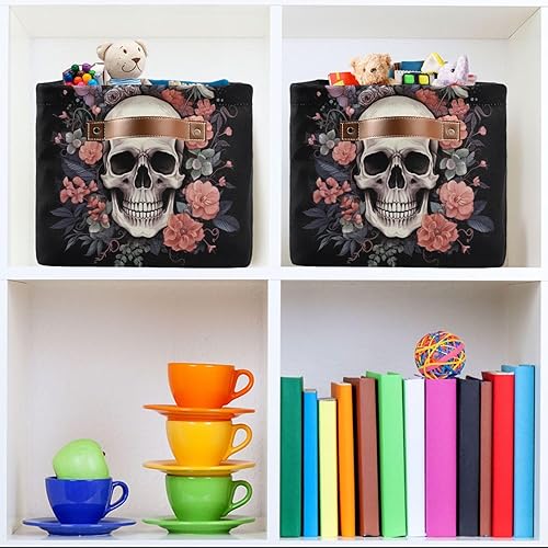 Miniatura 52 de Cesta de almacenamiento de vacas de las tierras altas con asas, cestas de almacenamiento plegables para estantes, sala de estar, decoración