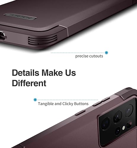 Miniatura 6 de SURITCH Funda protectora para Samsung Galaxy S21 Ultra, 2 marcos frontales, resistente, a prueba de golpes, con protector de pantalla integrado para