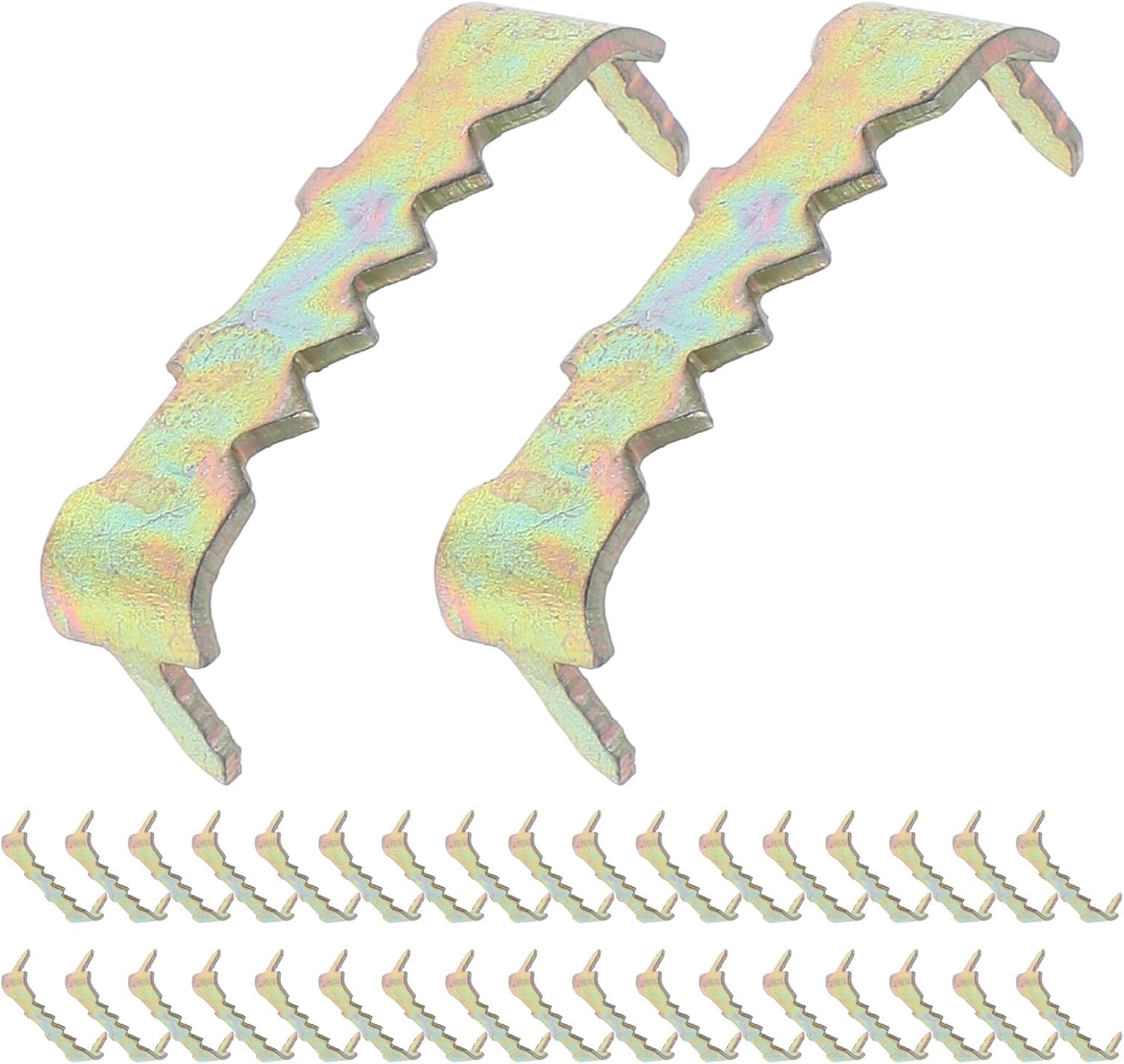 Toddmomy 100pcs Plated No-Nails Picture Frame Hangers, Serrated Metal Hooks for Wall Hanging Photos, Paintings, Mirrors, Invisible Frame Hanging Hardware