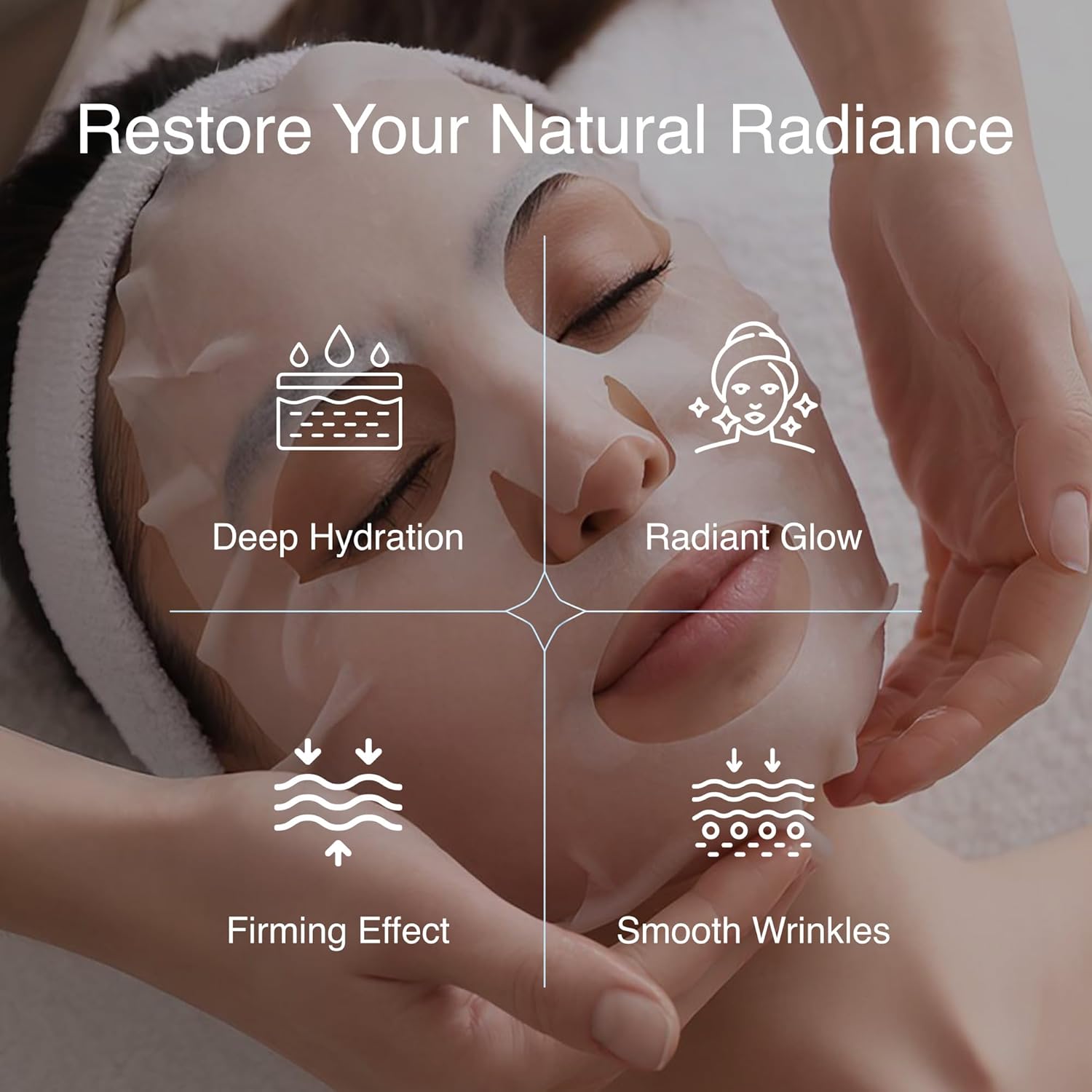 Collagen Face Mask - 6 Pack, Hydrating & Firming Sheet Mask for All Skin Types, Anti-Wrinkle, K-Beauty & Moisturizing Overnight Skincare - Image 6