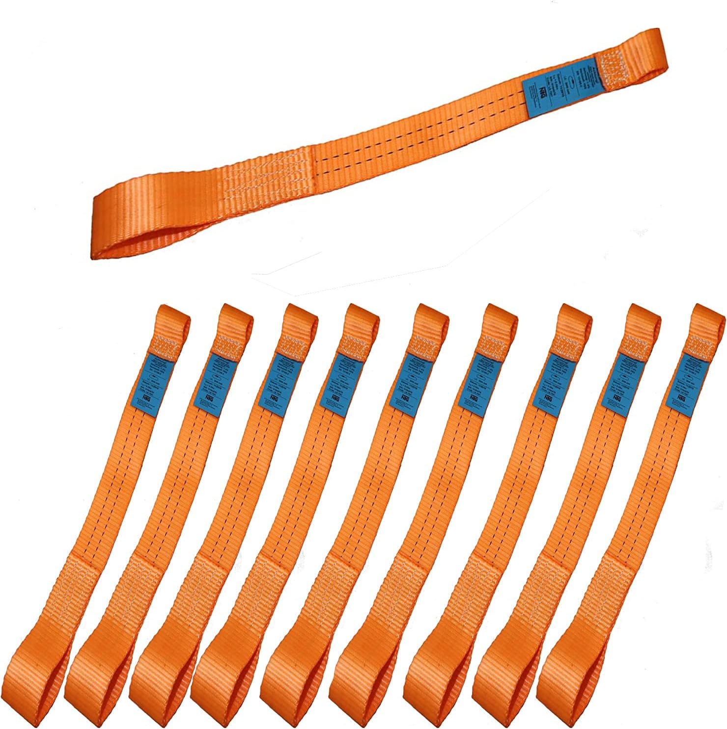 6 Stück Zurrschlaufen Orange - 1000kg Tragkraft, 43,8cm Für Ladungssicherung