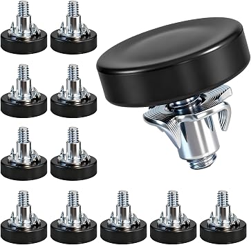 1/4" Thread Leveling Feet with T-Nuts, 12 PCS Adjustable Furniture Leg Levelers - Multi-Use Screw-in Feet for Desks, Tables, Cabinets & Chairs