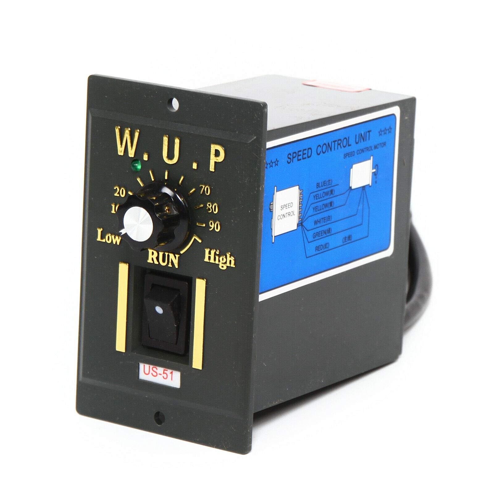 OUKANING Motor Reductor monofásico AC 220V 40W Motor Reductor Motor asíncrono Motor de Velocidad Ajustable (15K)