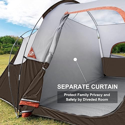 Miniatura 3 de HIKERGARDEN - Tienda de campaña para 10 personas, tienda familiar portátil fácil de instalar para campamento, tienda de campaña de tela resistente