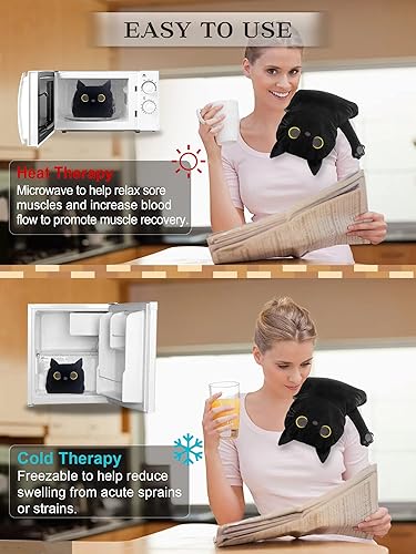 Vista 6 de Almohadilla térmica para microondas para aliviar el dolor, almohadillas térmicas para microondas de 17 x 9 pulgadas para calambres, dolor