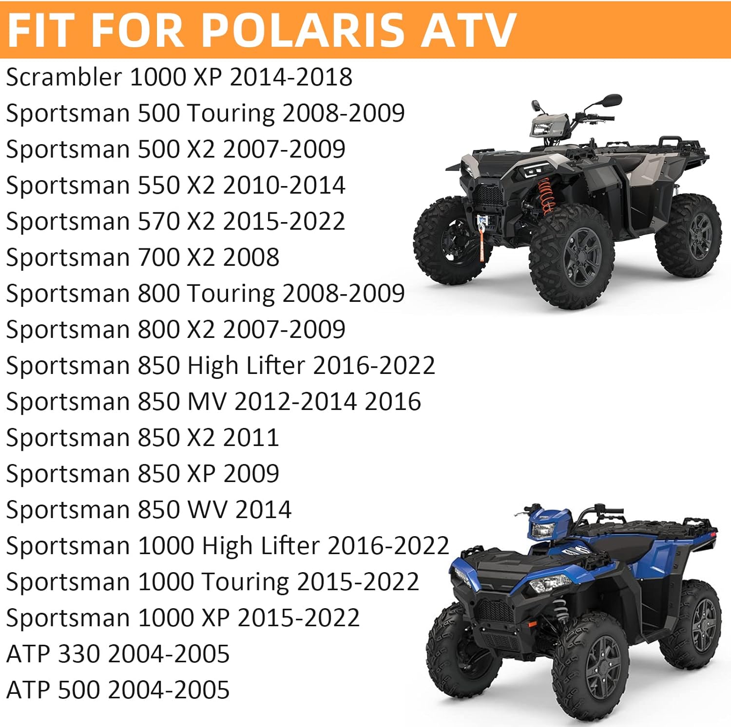 Front Rear Brake Pads Sintered & Boots for Polaris Sportsman 1000 Scrambler 1000 Sportsman X2/Touring/High Lifter 850/800/700/550/500 ATP 500/330
