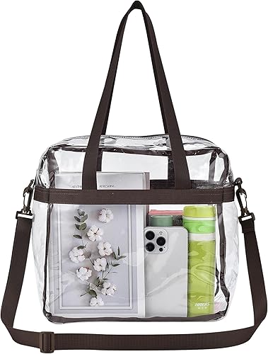 Vista 451 de Oraben Bolsa transparente transparente aprobada para estadios de 12 x 6 x 12 pulgadas, bolsa de estadio para trabajo, juegos deportivos, gimnasio