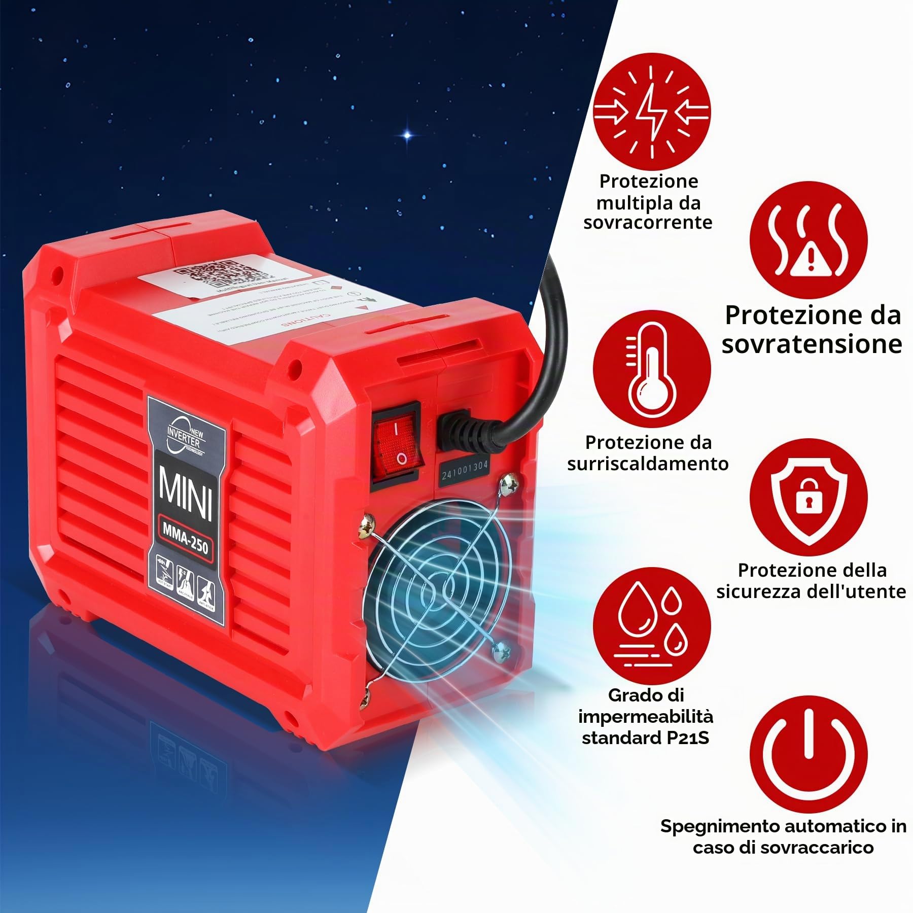 MMA Saldatrice, Saldatrice Elettrodo, ARC Saldatrice Inverter, Saldatrice a Filo, Saldatrice a Filo Continuo, Saldatrice Tig, Display Digitale, Compatto e Leggero, 210x105x165mm