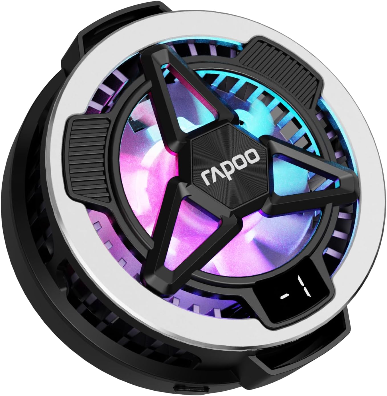 Rapoo MC05 Phone Cooler for Gaming and Streaming, Semiconductor Cooling Technology, Low-Noise, 15W Magsafe Wireless Charger, RGB Cooling Fan with Removable Grip, Compatible with iPhone Magsafe Series