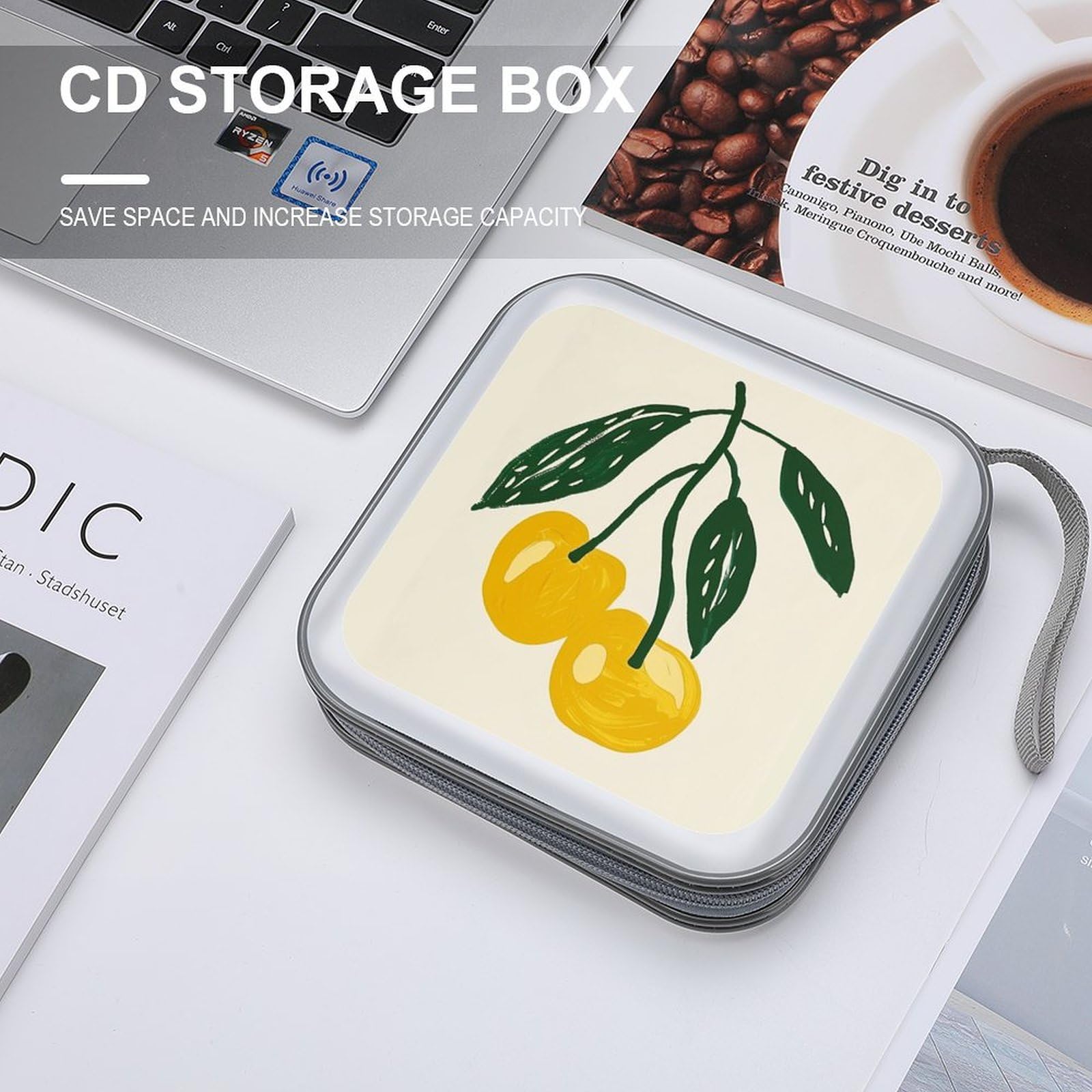 Amazon.com: zxxpensy Cherries CD Case DVD Storage Case Hand