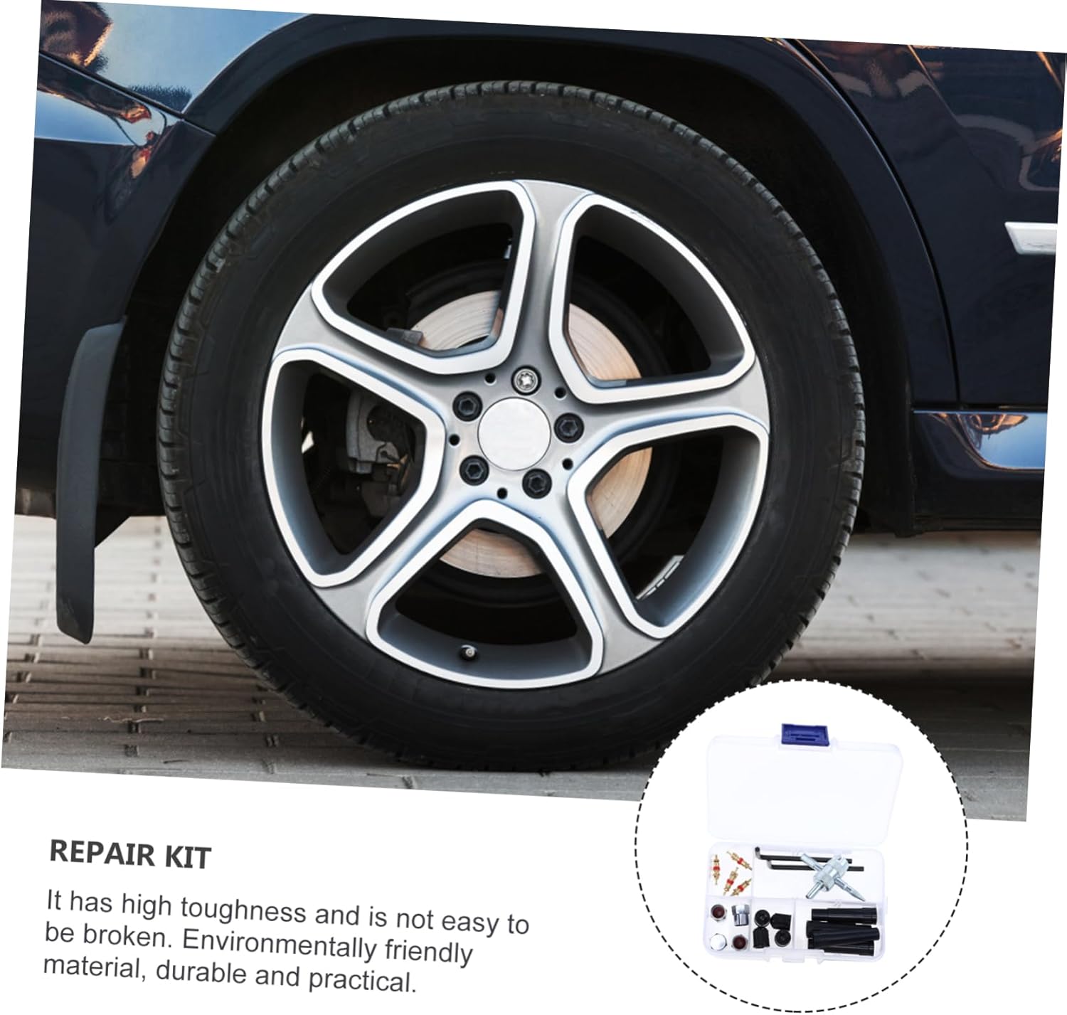 Zerodeko 67pcs Tire Repair Tool Kit for Cars Trucks and Motorcycles and Accessories for Easy Tire Puncture Repairs at