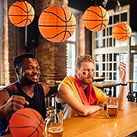Vista 5 de 10 Piezas Linternas de Papel de Baloncesto Naranjas Decoraciones de 8 Pulgadas para Colgar del Techo Linternas de Baloncesto Linternas de Papel