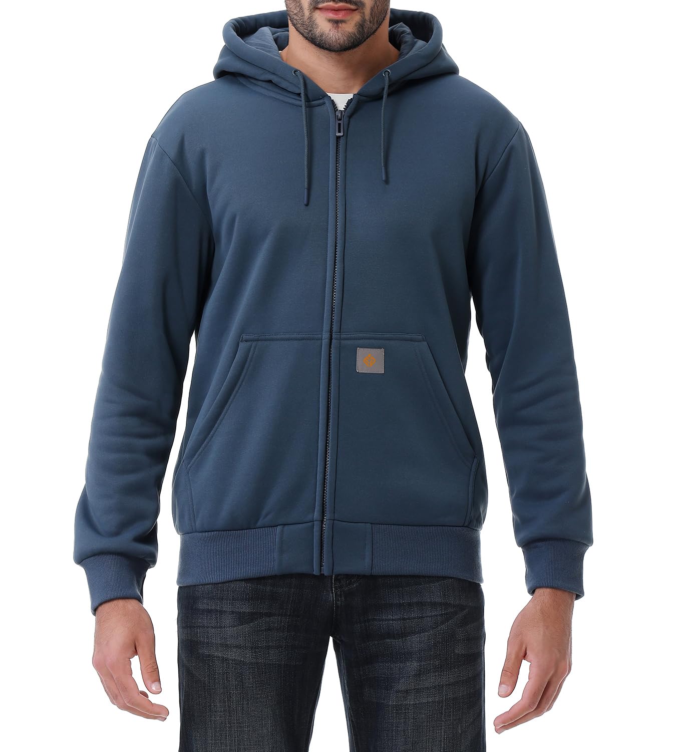 Men's Loose Fit Heavyweight Full Zip Fleece-Lined Hoodie Sweatshir