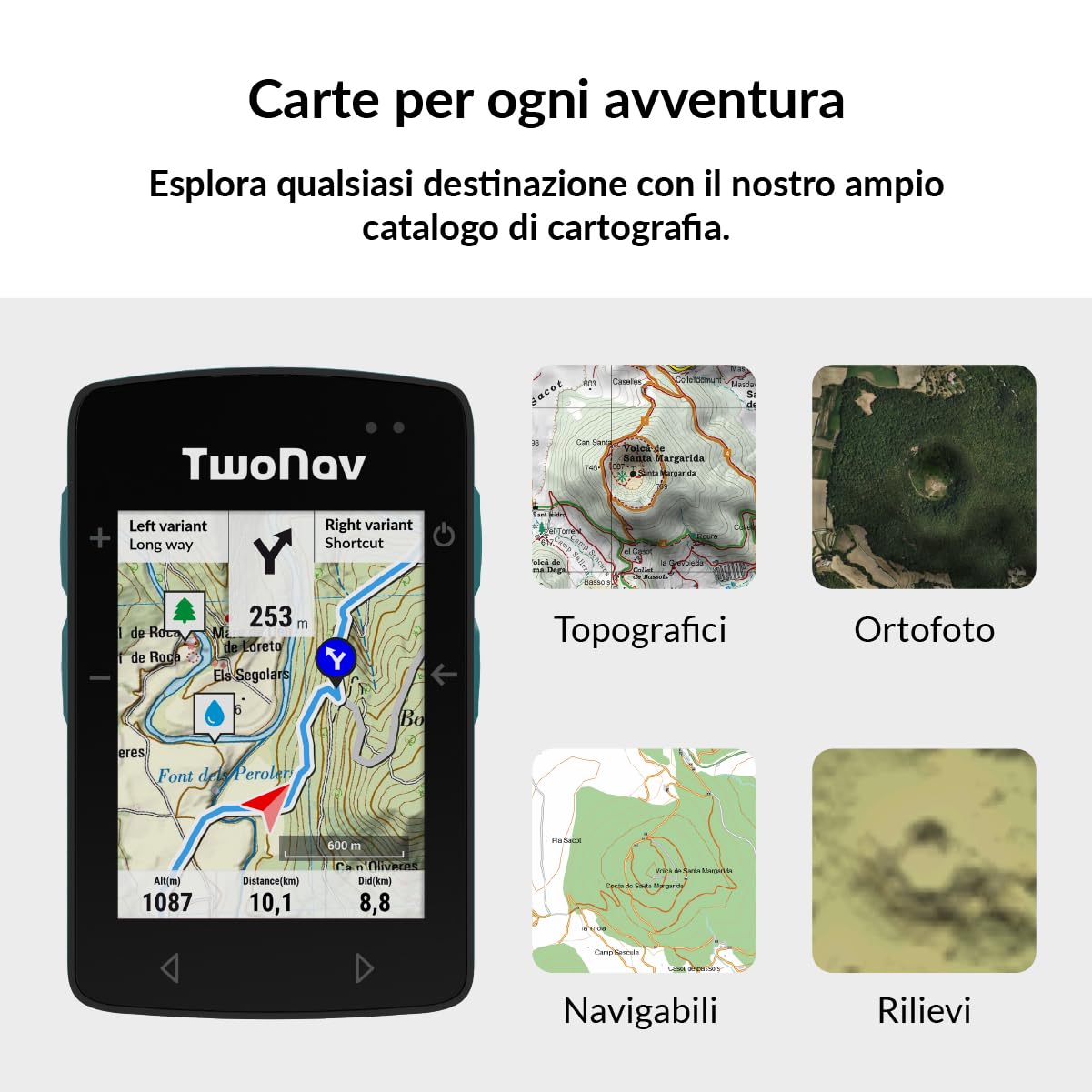 TwoNav Roc (32 GB) + Carta completa Italia TomTom, GPS con schermo da 2,7 pollici per MTB, ciclismo, gravel o bikepacking