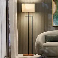 UNIDECOR CASA Luminária Abajur de Chão Salone Decorativa em Aço Carbono Preto com Cúpula