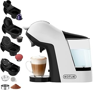 KOTLIE Capsule coffee machine, five-in-one coffee machine, with three temperature settings and seven water level options, …