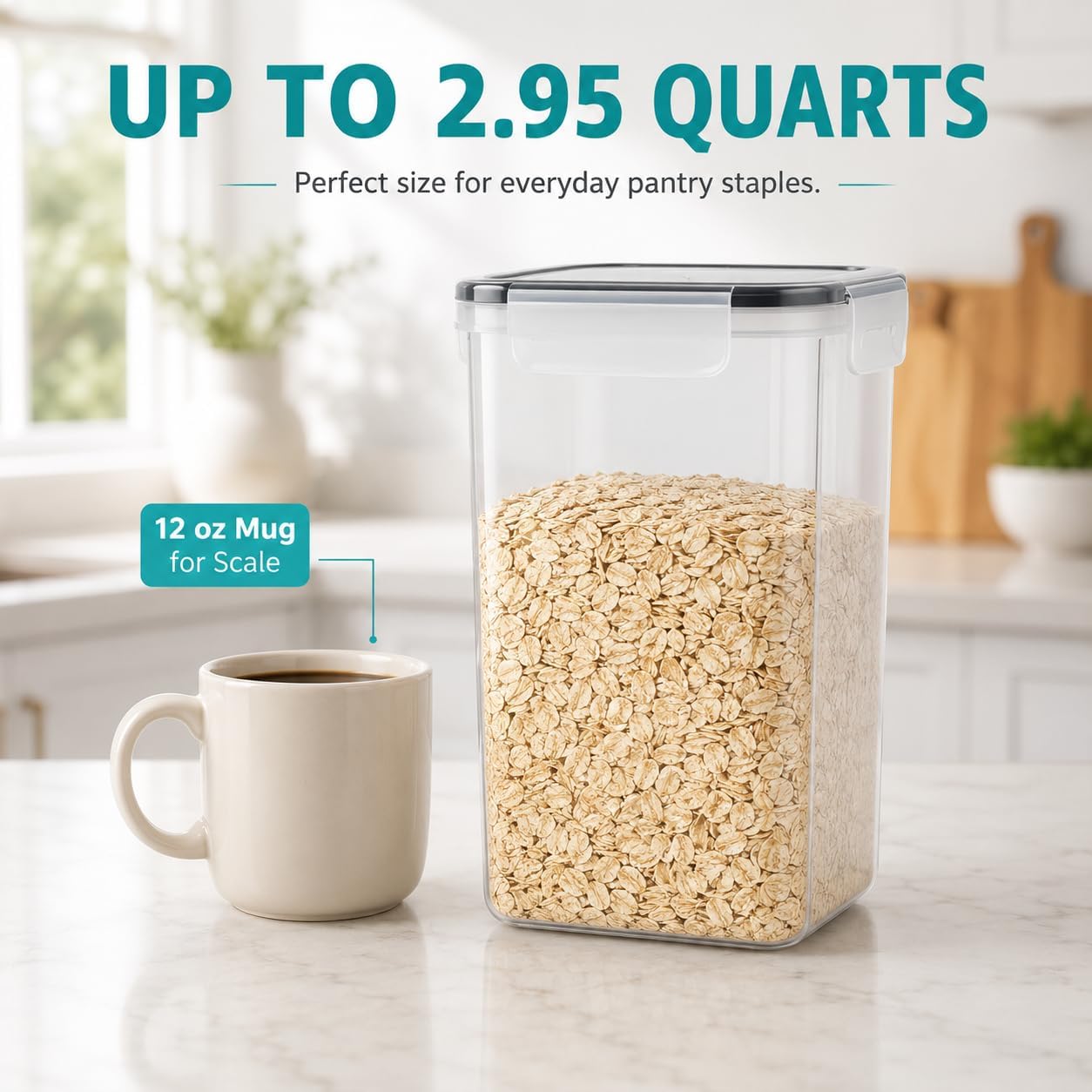 7 Piece airtight food storage containers with lids, Clear Plastic