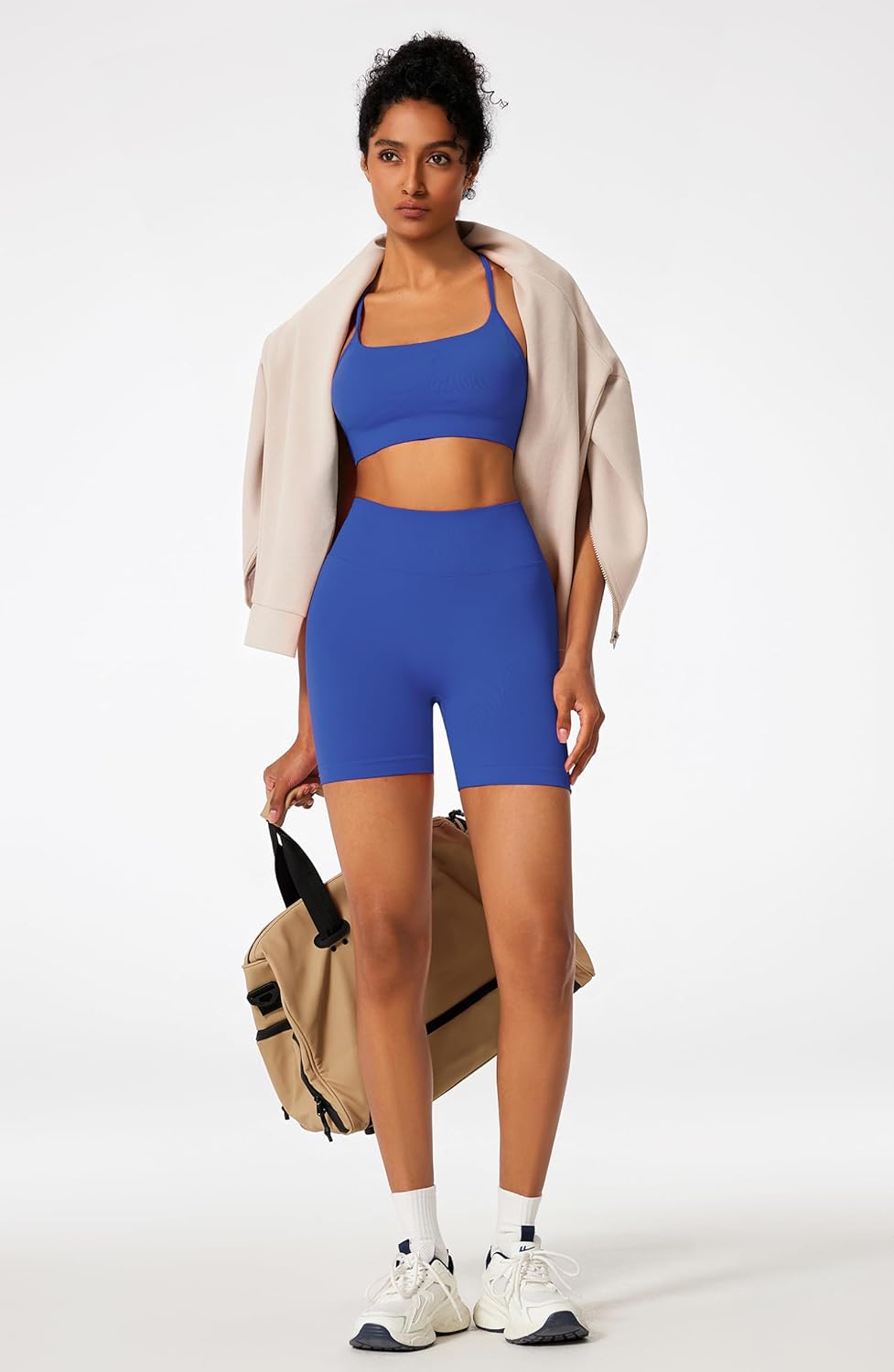 RXRXCOCO Women's 2 Piece Workout Sets Seamless Twist Back Sports Bra High Waist Butt Lifting Shorts Pilates Gym Yoga Outfits - Image 6