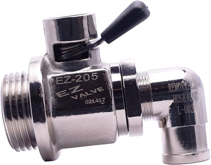 EZ-205(1 1/8"-12UNF) EZ Oil Drain Valve with removable L-Shape Hose End(L-002) Combo