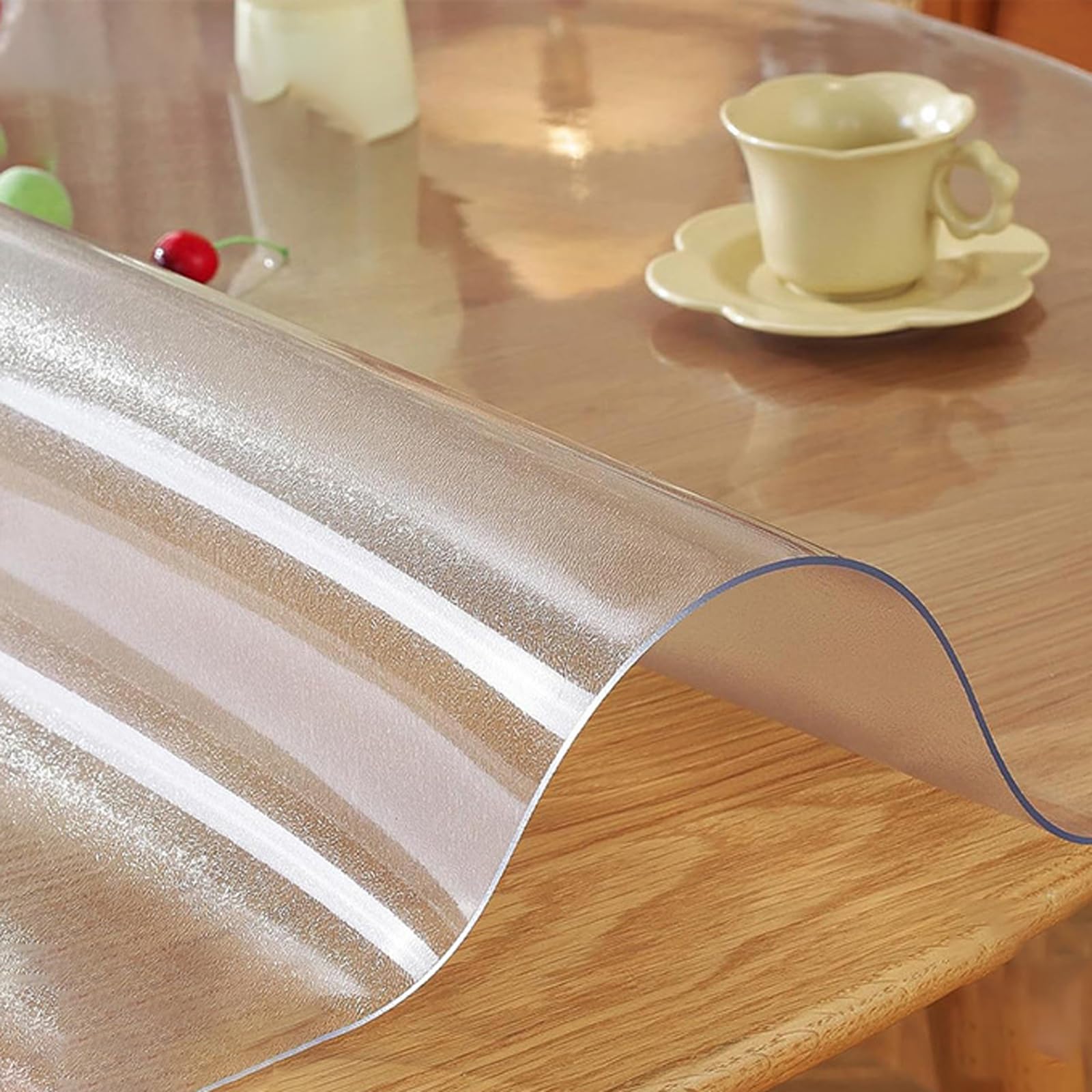Tappetino Protettivo Trasparente per Tavolo,Spessore 0.7/1.3mm,Sottomano da Scrivania Trasparente in PVC,Tovaglietta Protettiva Trasparente in PVC,Facile da Pulire,per Scrivania,Tavolino