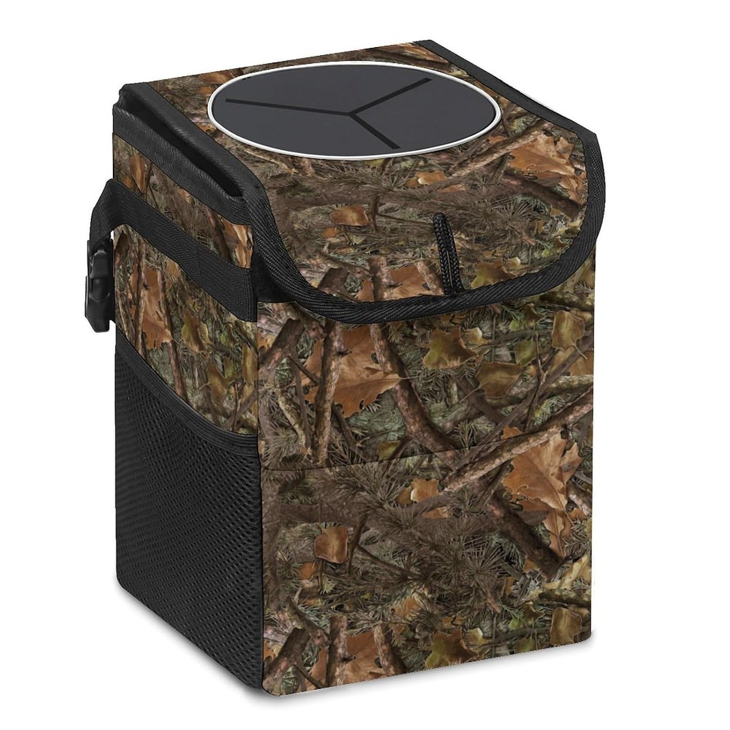 Sunnyhut Black Leopard Car Trash Can, Waterproof Portable Mini Garbage Bin, Lightweight No-Install Waste Basket for Car Office Home, Cute Multifunctional Car Interior Accessory
