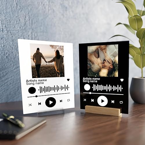 Miniatura 7 de CRYPTONITE Canción acrílica personalizada en blanco o negro  Placa de Spotify personalizada para regalos para mamá  Regalos personalizados para el