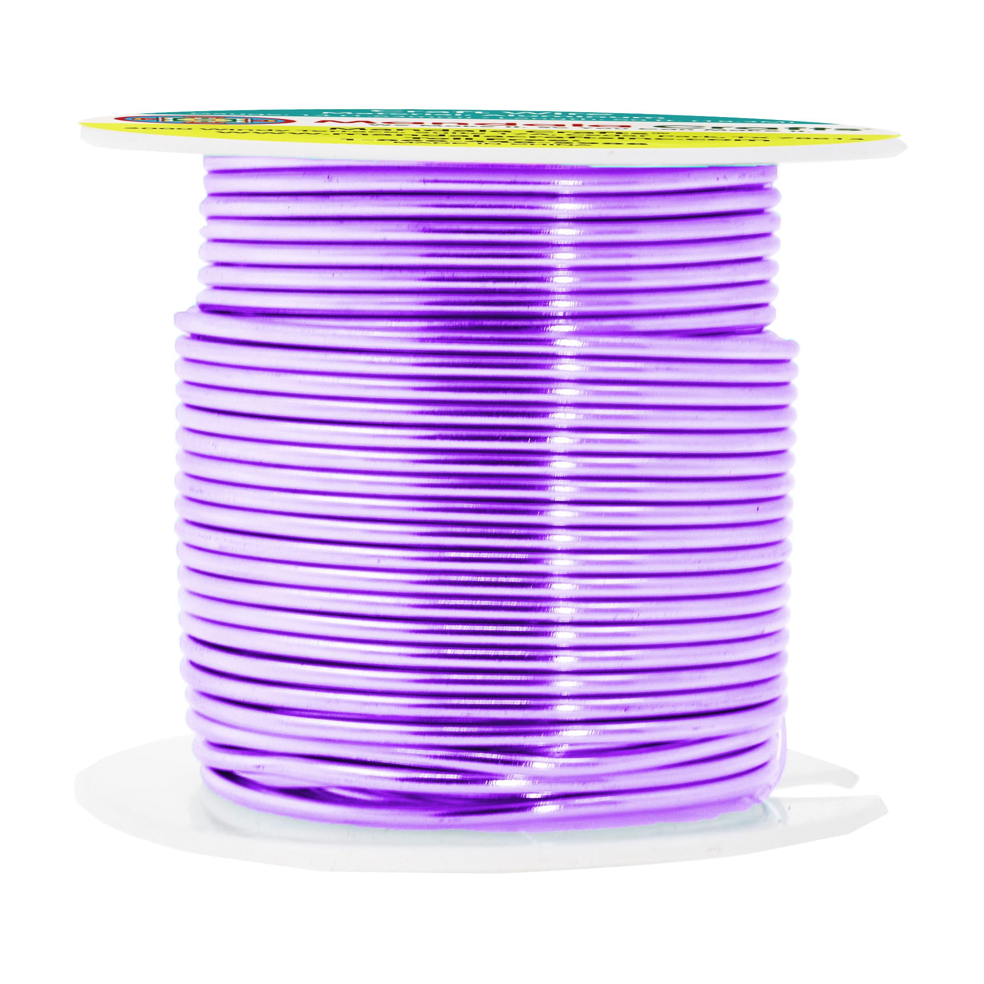 Mandala Crafts 14 Gauge Anodized Aluminum Craft Wire for Jewelry Making - 60 FT Colored Flexible Lavender Wire - Bendable for Bonsai Armature Crafting