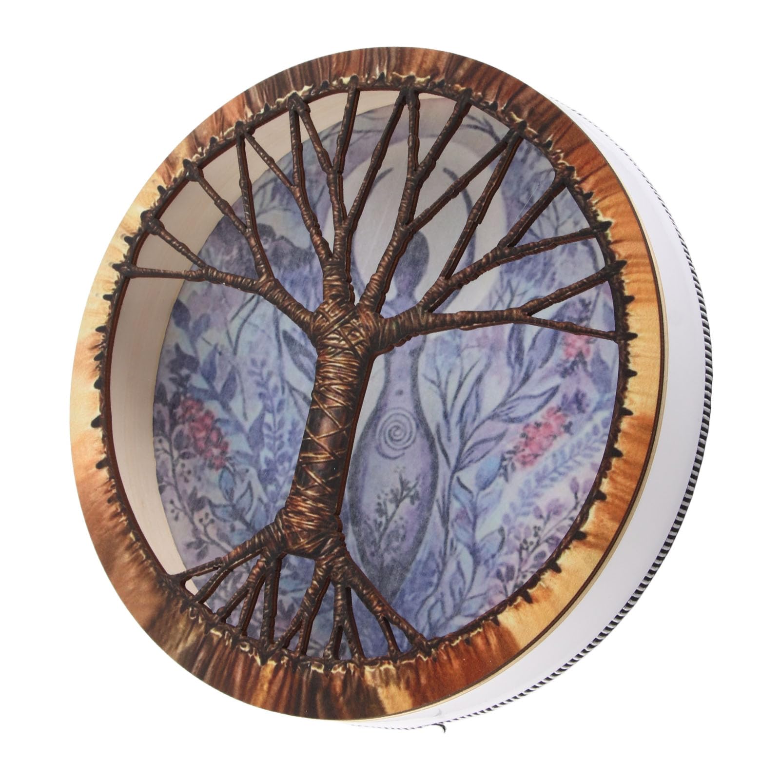 Tambour Chaman Cadeau Chaman Musique Sibérienne Salle de Tambour Faite à la Main Décoration Artisanale avec Bâton de Tambour Décoration D'intérieur Symbole de l'esprit du Tambour Sibérien(#1)