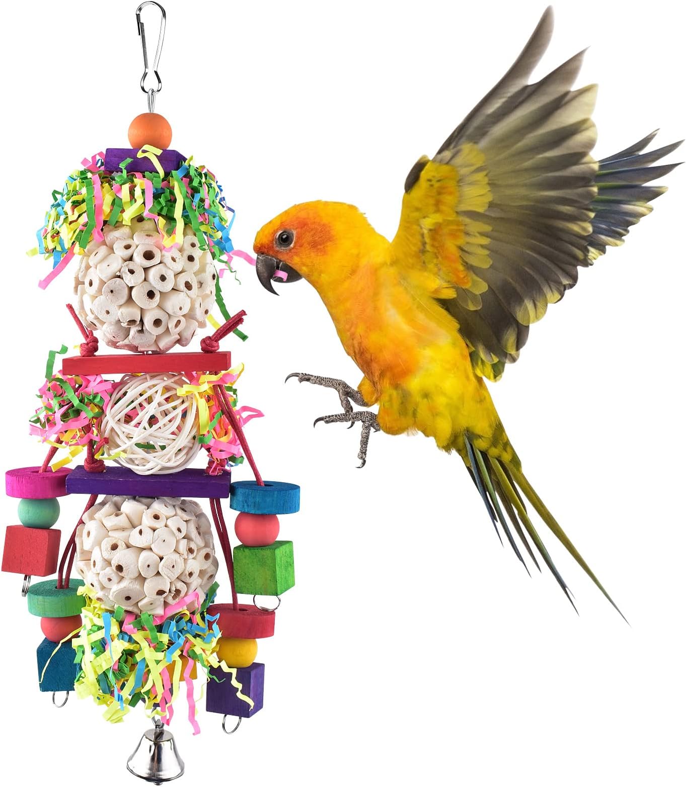 Bonka Bird Toys Sola Chewballicious Parrot Toy - Natural Shreddable Toy For Cockatiels, Conures