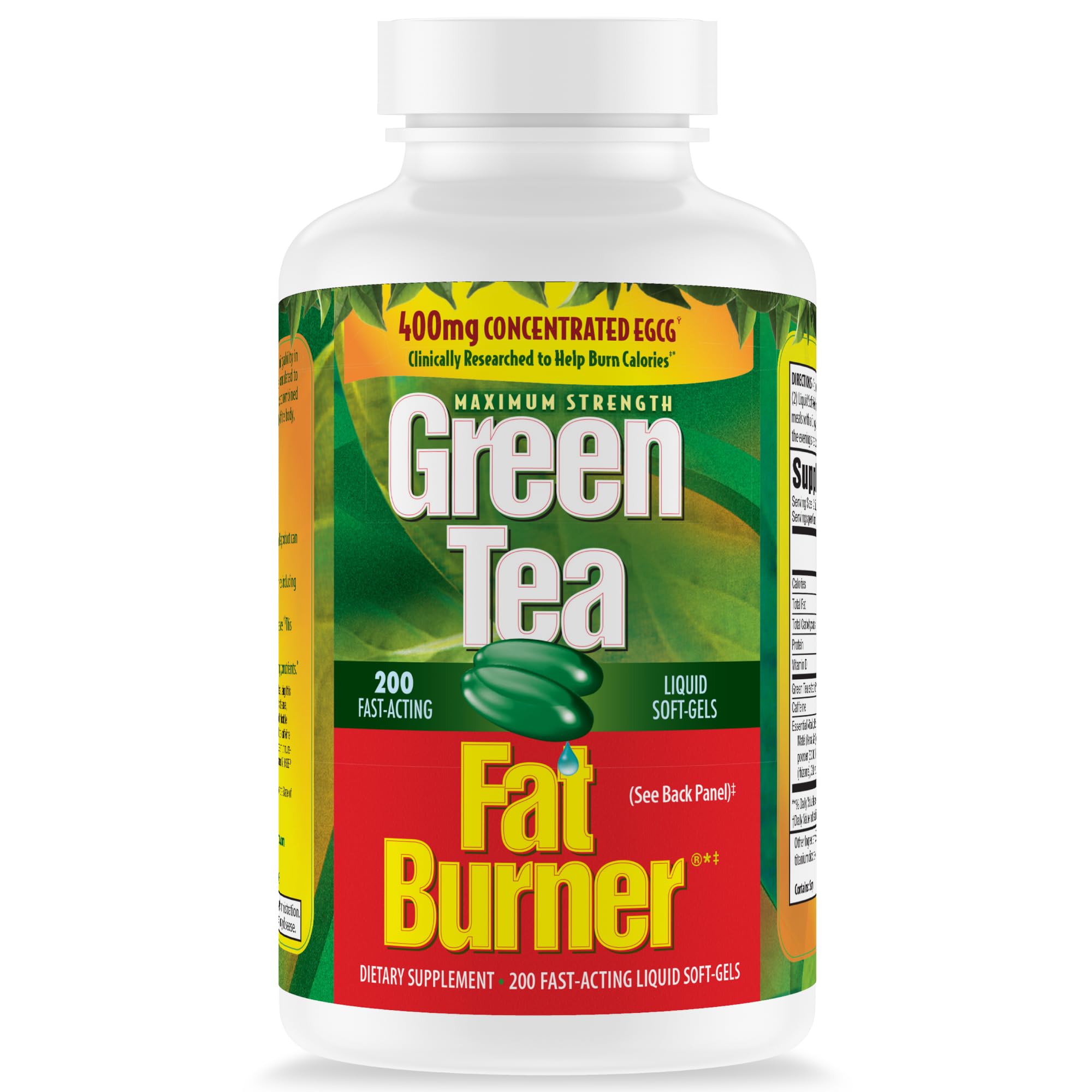 Applied Nutrition Green Tea Fat Burner Metabolism Support 200 Softgels 200 Count (Pack of 1)