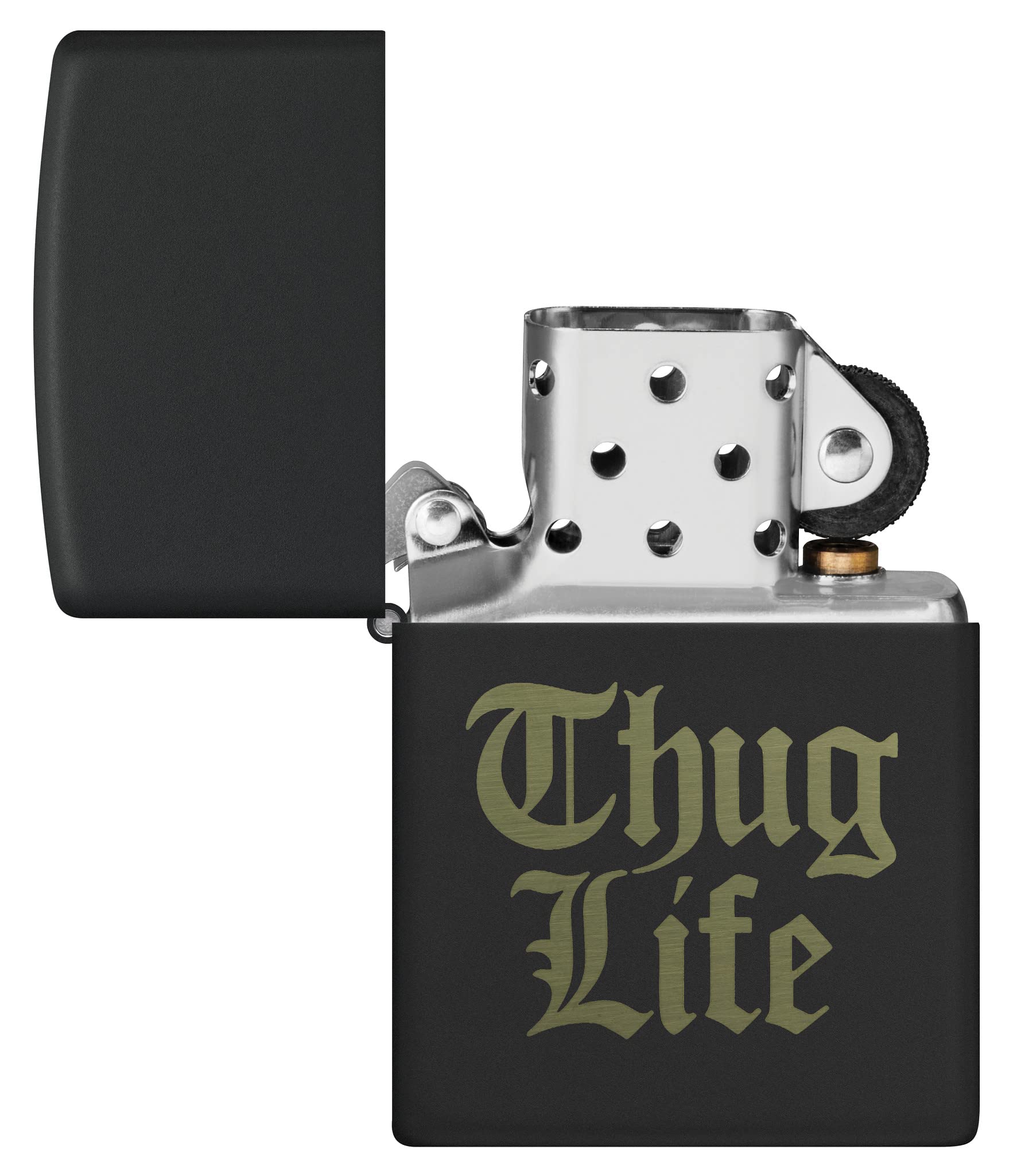 Zippo Lighter, Metal, Black, One Size, Black Matte - Thug Life, 5.5 x 3.8 x 1.2 cm - Image 4