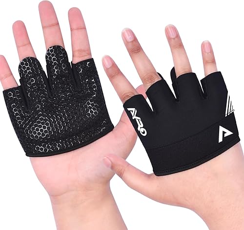 Miniatura 2 de AYRO Guantes de entrenamiento mínimos, guantes de levantamiento de pesas parciales cortos para hombres y mujeres, con protección completa de la