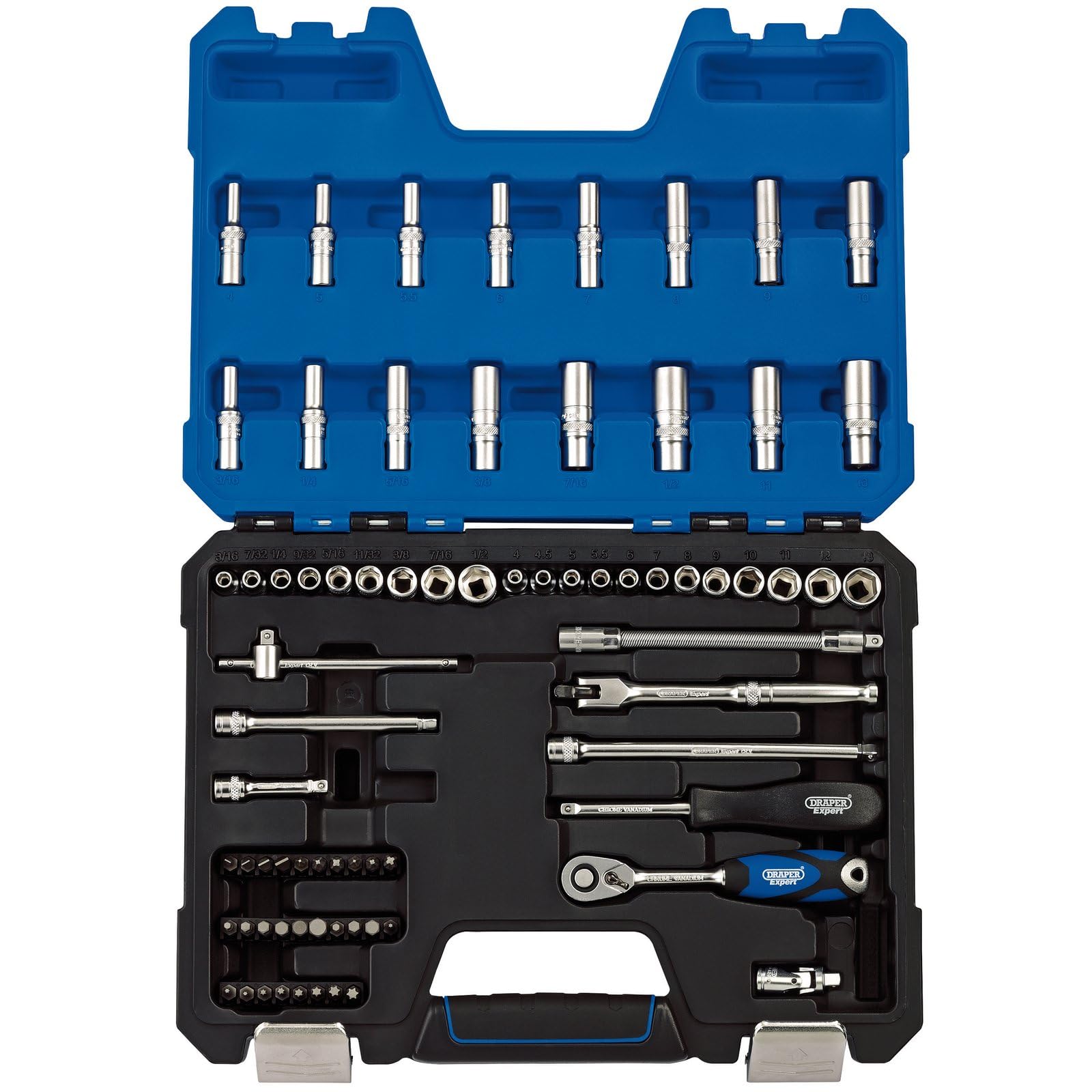 Draper 75 Piece 1/4" Drive Hex Socket Set Metric and Imperial 1/4"
