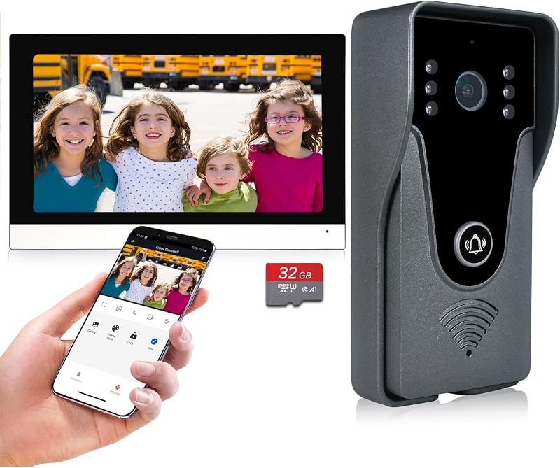 Sistema de timbre de videoportero inalámbrico WiFi 1080P, monitor de 7 pulgadas