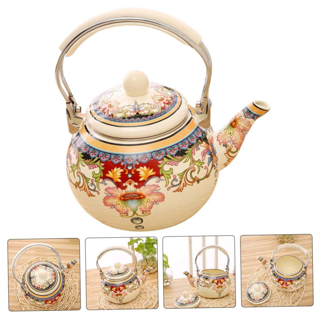 Tetera de Esmalte 2, 4 L de Acero Inoxidable para Cocina