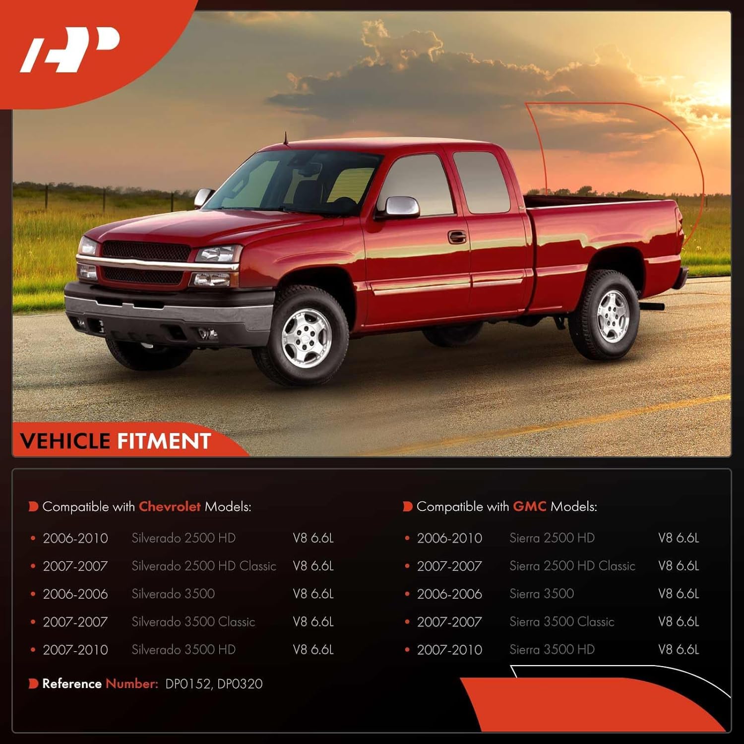 A-Premium Transmission Cooler Lines Compatible with Chevrolet Silverado 2500 HD, Silverado 2500 HD Classic, Silverado 3500 & GMC Sierra 2500 HD, Sierra 2500 HD Classic, Sierra 3500, 6.6L, Diesel