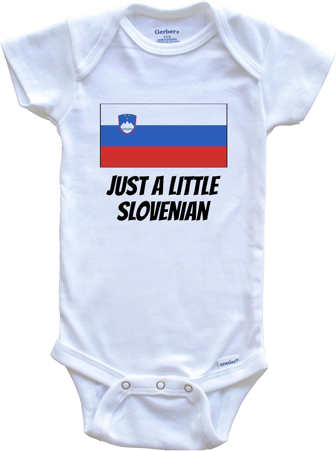 Really Awesome Shirts Just A Little Slovenian Cute Slovenia Flag One Piece Baby Bodysuit