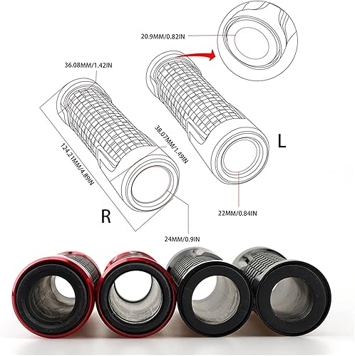 Miniatura 2 de Motorbike Handle BER Set for Yamaha MT03 MT 03 MT-03 2015 2016-2020 Years Motorcycle Handlebar Grip 78'' 22MM Rubber Throttle Lever Reservoir Levers