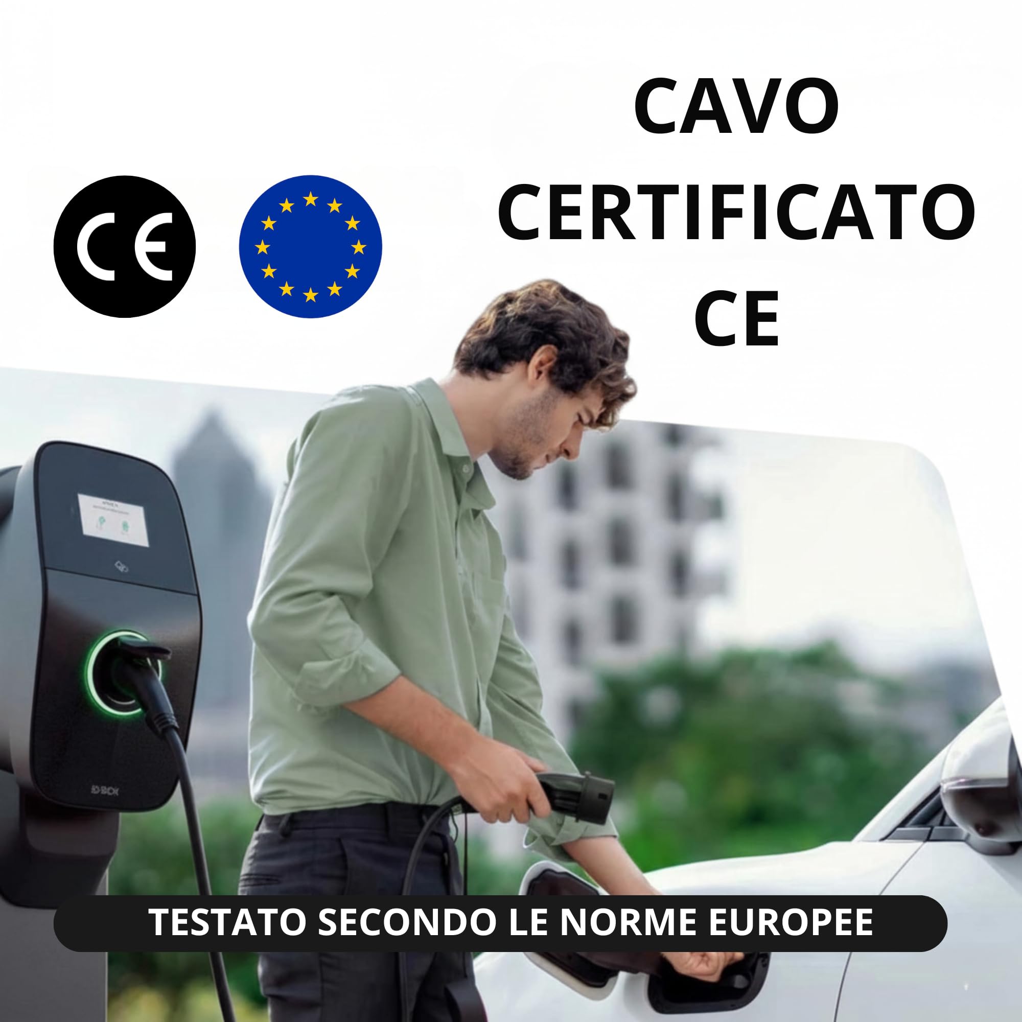 LDY Tipo 2 cavo di ricarica 22 kw 3 metri, cavo auto elettrica modalità 3 / 32 A / 3 fasi, cavo di ricarica auto elettrica tipo 2 su tipo 2, cavo di ricarica e auto